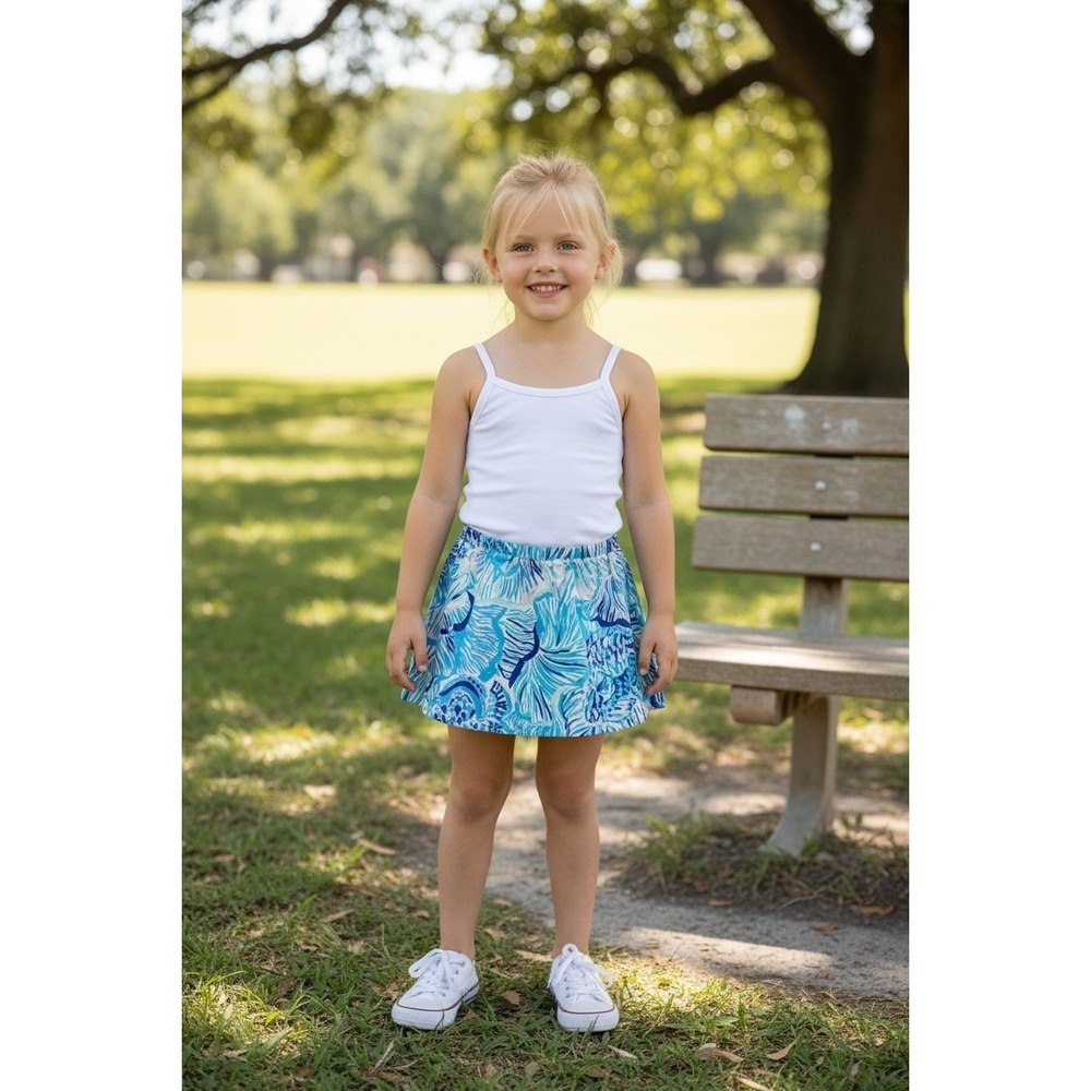 Lilly Pulitzer Girls Mini Skort Size Medium 6 7 Cotton Pockets Skirt Shorts NWOT
